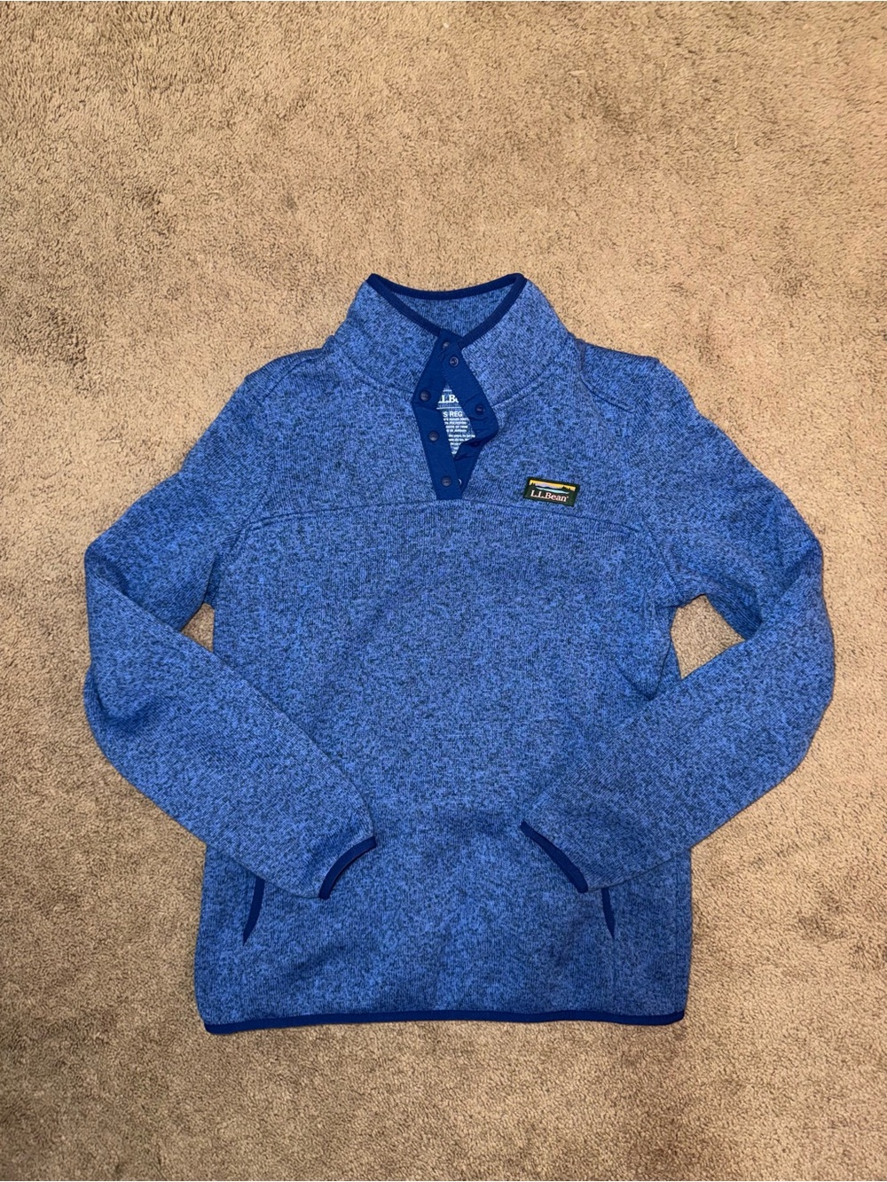 L.L. Bean Blue Women’s Quarter-Snap Fleece Pullover Sweater